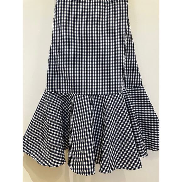J. CREW Gingham Ruffle Midi Dress Size 6 NWT - Picture 6 of 9